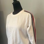Forever 21 White Sweatshirt with Red and blue Stripes cropped Photo 1