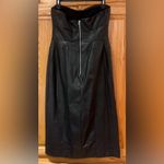 Free People Mira Strapless Corset Faux Vegan Leather Midi Dress Black Size 6 Photo 8
