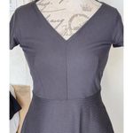 Lofts Womens Dress Size 2 Petite Gray Mini Flared Textured Tied Office Career Photo 6