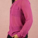 Bebe Womens Size S Sheer Chiffon Collarless Blouse Photo 1