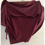 Slimming Maroon Bathing Suit Bottom Swim Skirt Skorts Side Slit Drawstring Sz M Red Size M Photo 3