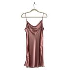 A Silk life Cowl Neck Short Silk Slip Dress size small Ballet pink Feminine Chic Photo 3