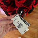 DKNY Women's Oversized Houndstooth Scarf Red/Black Photo 3