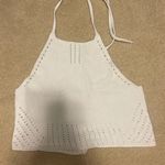 Garage White knitted halter top Photo 0