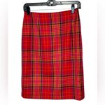 Vintage Elliot Lauren Pink Orange Plaid tartan Wool Skirt Size 2 USA Knee Length Photo 3