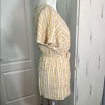 Altar'd State  Yellow, Grey and White Striped Romper Lined Photo 5