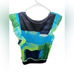 DKNY New w/tags Women's Printed Jewel-Neck Flutter-Sleeve Top Photo 2