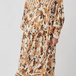 Free People  Ethereal Dainty Cottage Row of Roses Floral Maxi Dress Size XL Photo 0