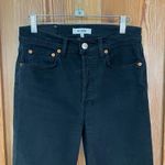 RE/DONE 70s High Rise Stove Pipe Black Jeans Washed Noir Denim Button Fly Sz 26 Photo 5