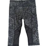 Lululemon Outrun Crop Legging Capri Pocket Black White Speckle Pattern Women's 8 Photo 1