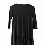 Sympli Womens Black Asymmetrical Tunic Top Velvet Burnout Size 8 Made In Canada Photo 3