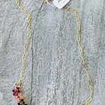 Anna & Ava Multicolor Crystal Fashion Curved Bar Necklace Gold NWT Photo 0