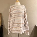 Andrée Andree Knit Horizontal Striped Sweater Cream, Beige, And Grey XXL Photo 1