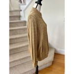 Ralph Lauren  Metallic Gold Sparkle Cableknit Full Zip Long Sleeve Sweater Photo 5