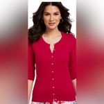 New York & Company Cardigan Sweater with Jeweled Buttons, XXL Red Photo 1