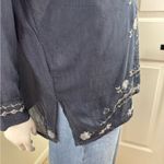 Johnny Was  Navy Blue Tunic/Top Boho Blouse, Sz S, Embroidered, Cupra Rayon. Photo 6