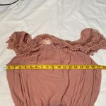 5 Ambiance Lace Ruffle Cottagecore Pink Cold Shoulder Romper Size M Size M Photo 4