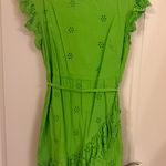 New York & Co. Lime Green Eyelet ruffle Women’s Dress Photo 0