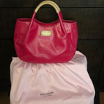 Kate Spade  HOT PINK LEATHER TOTE PURSE W/DUSTER Photo 0