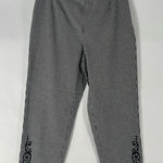 Petite Sophisticate  Gingham‎ Stretch Cotton High Rise Embroidered Crop Pant 10 Photo 0