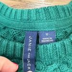 Janie and Jack Green Textured Knit Sweater White Stripe Sleeve Size 12 Photo 2
