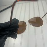 Gold Metal Aviator Sunglasses Brown Tinted Lenses – Unisex Photo 5