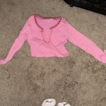 Urban Outfitters  Top Crop Long sleeve pink Photo 2