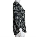 Anthropologie  Maeve Shirt Womens 0 Black White Bird Print Button Up‎ Novelty Photo 1