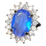 Ring / Avon / Princess Majestic / Blue Sapphire / Faux / Cocktail / Vintage Photo 0