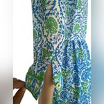 Gretchen Scott  Designs Blue and Green Long Sleeve Dress Photo 3