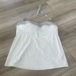 Athleta  Womens White Gray Halter Bandeau‎ Swim Tankini Top Size M Photo 0