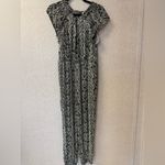 Anthropologie Women Size 8 Zadie black & white Satin jumpsuit Ruffle Sleeves Photo 1