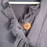 Neon Buddha Knit Jacket Long Navy Blue Lagenlook Button Novelty Ruffle Coat Sz S Photo 1