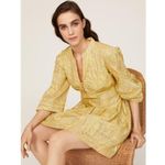 DEREK LAM 10 X RTR Yellow Floral 100% Cotton Hourglass V Photo 2