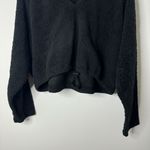 Urban Outfitters  Fleece Hoodie Size XS Oversized Cropped Sherpa Teddy Black Fall Photo 3