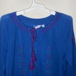 Great Northwest Clothing Company Great Northwest Indigo embroidered peasant blouse size S Photo 2
