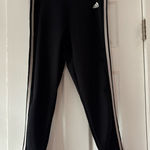 Adidas  Cropped Black Leggings Size Medium EUC‎ Photo 0