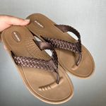 Okabashi Womens M L Brown Braided Strap Flip Flop Sandals Made in USA Size 8 Photo 0