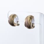 Vintage Clip On Earrings Statement Hoops Just Over 0.75" Chunky Gold Photo 2