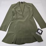 Norma Kamali  Single Breasted Fishtail Mini Dress in Military Photo 2