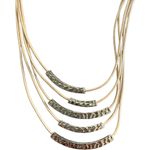 Lia Sophia  Corded Tiered Silver Necklace Lobster Clasp Boho Festival Office Photo 1