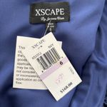 XScape  Dress Womens 6 Blue Ruched Ruffle Cap‎ Sleeve V-Neck Party Cocktail New Photo 11