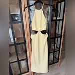 MISHA Alia midi dress halter neck criss cross open back bodycon cutout butter Yellow Size 2 Photo 1