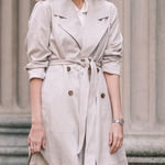Everlane  The Drape Trench Double Breasted Coat In Sandstone Tan Beige Size XS Photo 0