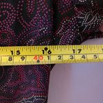 Modcloth  Lightweight Paisley Black Red Flowy Long Sleeve Top Women's size Medium Photo 5