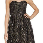 Jill Stuart Black Gold Floral Mini Dress Photo 0