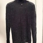 Michael Kors  Sheer Black and Silver Shimmer Turtleneck Sweater Photo 0