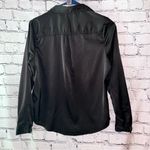 Brandy Melville John Galt Women's Black Long Sleeve Button Down Satin Top Photo 2