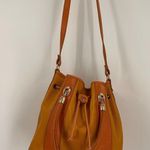 Valentina Leather Drawstring Bucket Bag Purse Photo 1