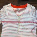 Tommy Bahama Lace-Up Striped Tunic Top size L Photo 2